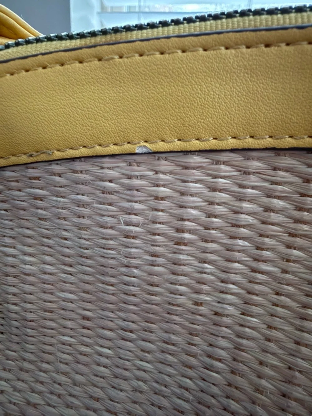 Nanette Lepore Woven Straw Crossbody with Yellow Trim